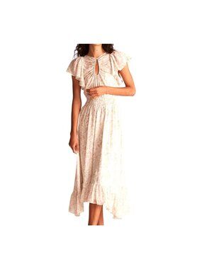 Rebecca Taylor Zadie Smocked Floral Midi Dress, Size 16, New with tag